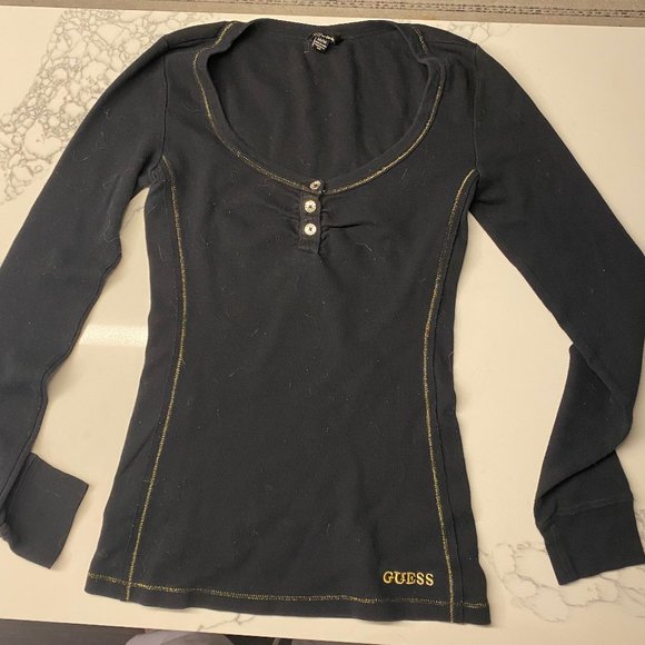 Black and Gold Guess Top - Picture 1 of 6